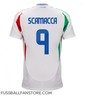 Italien Gianluca Scamacca #9 Replik Auswärtstrikot EM 2024 Kurzarm